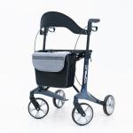 Carbon Fiber Ultralight Rollator Walker for Seniors with Seat & Brakes, Foldable ，7-Level Height ，8" Wheels, 11.5lbs Lightweight Mobility Aid, 330lbs Heavy-Duty Capacity, Adjustable Height (Blue)