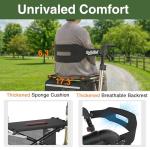 RollisRoll Walkers for Seniors with Seat, Foldable Rollator Walker, Reinforced Aluminum Frame, 10" Big Rubber Wheels for All Terrain, Built-in Cable, Lightweight Rolling Walker, Golden