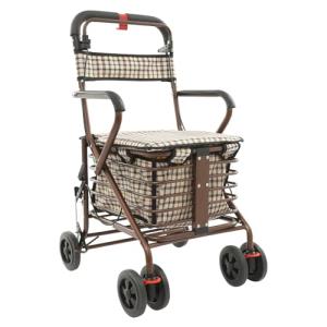 banborba Foldable Rollator Walkers for Seniors with Seat, Folding Shopping Trolley on Wheels, Shopping Utility Cart, Walking Aids for The Elderly, Carbon Steel Frame - 330 lbs Weight Capacity