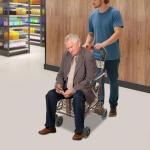 banborba Foldable Rollator Walkers for Seniors with Seat, Folding Shopping Trolley on Wheels, Shopping Utility Cart, Walking Aids for The Elderly, Carbon Steel Frame - 330 lbs Weight Capacity