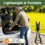 RollisRoll Walkers for Seniors with Seat, Foldable Rollator Walker, Reinforced Aluminum Frame, 10" Big Rubber Wheels for All Terrain, Built-in Cable, Lightweight Rolling Walker, Golden