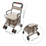 banborba Foldable Rollator Walkers for Seniors with Seat, Folding Shopping Trolley on Wheels, Shopping Utility Cart, Walking Aids for The Elderly, Carbon Steel Frame - 330 lbs Weight Capacity