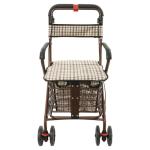 banborba Foldable Rollator Walkers for Seniors with Seat, Folding Shopping Trolley on Wheels, Shopping Utility Cart, Walking Aids for The Elderly, Carbon Steel Frame - 330 lbs Weight Capacity