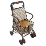 banborba Foldable Rollator Walkers for Seniors with Seat, Folding Shopping Trolley on Wheels, Shopping Utility Cart, Walking Aids for The Elderly, Carbon Steel Frame - 330 lbs Weight Capacity