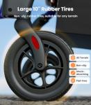 VOCIC Walkers for Seniors, Z55 2 in 1 Walker Wheelchair Combo, No-Bend Footrest, Rollator with 10" All Terrain Big Wheels, Transport Wheelchair Foldable, Rollator with Seat & Brakes, Storage Bag