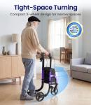 VOCIC 3 Wheel Walkers for Seniors, Z25 Foldable Rollator with 8" All Terrain Tires, Cane Holder & Cup Holder, Lightweight Three Wheel Rolling Walker Height Adjustable, Supports 300 lbs