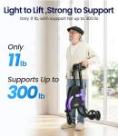 VOCIC 3 Wheel Walkers for Seniors, Z25 Foldable Rollator with 8" All Terrain Tires, Cane Holder & Cup Holder, Lightweight Three Wheel Rolling Walker Height Adjustable, Supports 300 lbs