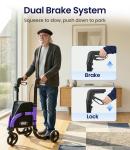 VOCIC 3 Wheel Walkers for Seniors, Z25 Foldable Rollator with 8" All Terrain Tires, Cane Holder & Cup Holder, Lightweight Three Wheel Rolling Walker Height Adjustable, Supports 300 lbs