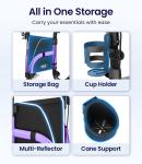 VOCIC 3 Wheel Walkers for Seniors, Z25 Foldable Rollator with 8" All Terrain Tires, Cane Holder & Cup Holder, Lightweight Three Wheel Rolling Walker Height Adjustable, Supports 300 lbs