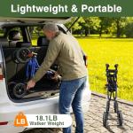 RollisRoll Walkers for Seniors with Seat, Foldable Rollator Walker, Reinforced Aluminum Frame, 10" Big Rubber Wheels for All Terrain, Built-in Cable, Lightweight Rolling Walker, Blue