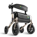 Helavo All Terrain Walker Rollator with 12” Pneumatic Tires – Foldable Outdoor Walkers for Seniors with Seat, Lightweight & Adjustable Height, Shock-Absorbing for Comfort on Any Surface