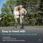 Helavo All Terrain Walker Rollator with 12” Pneumatic Tires – Foldable Outdoor Walkers for Seniors with Seat, Lightweight & Adjustable Height, Shock-Absorbing for Comfort on Any Surface