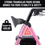 FlyingJoy Foldable Rollator Walkers for Seniors with Seat, 450Lbs All-Terrain Walker,22" Extra-Wide Ergonomic Breathable Seat,Heavy-Duty Rolling Walker with Adjustable Brake,Backrest,Height 33"-41.5"