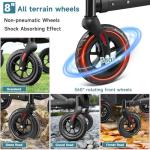 MAXWALK Walkers for Seniors, Rollator Walker with Seat, 8" Rubber Wheels All Terrain Rollator Walker with Backrest, Aluminum Walkers Built-in Cable, Foldable and Adjustable Height for Seniors, Black