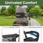 Walkers for Seniors, Rollator Walker with Seat, 12" Big Rubber Wheels All Terrain Rolling Walker with Backrest, Foldable Rollator Walker, Reinforced Aluminum Frame, Built-in Cable, Golden