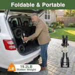 Walkers for Seniors, Rollator Walker with Seat, 12" Big Rubber Wheels All Terrain Rolling Walker with Backrest, Foldable Rollator Walker, Reinforced Aluminum Frame, Built-in Cable, Golden