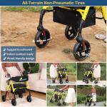Lightweight Foldable Rollator Walkers for Seniors with Seat - Adult Rolling Walker with Seat and Brakes, 300 lb Capacity, All Terrain 8" Big Roller Wheels, Adjustable Handles and Seat Height, Yellow