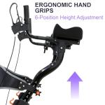 BlessReach Heavy Duty Upright Rollator Walker for Seniors, 450lb Capacity, 6 Height Adjustments, 8" All-Terrain Wheels, Padded Seat & Backrest, Easy Assembly, Foldable Design (Purple)