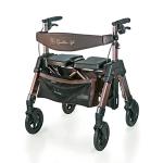 Signature Life Elite Travel Heavy Duty Rollator, Heavy Duty Four Wheel Rolling-Walker with Extra Wide Seat, 450-pound Weight Capacity, Height Adjustable Folding Walker for Adults, Seniors and Elderly