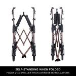 Signature Life Elite Travel Heavy Duty Rollator, Heavy Duty Four Wheel Rolling-Walker with Extra Wide Seat, 450-pound Weight Capacity, Height Adjustable Folding Walker for Adults, Seniors and Elderly