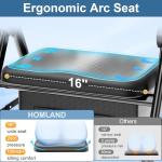 HOMLAND Rollator Walker for Seniors with Seat, Foldable Lightweight Aluminum Rolling Walker with 8" All-Terrain Wheels, Adjustable Height, Storage Bag & Hand Brakes, Ergonomic Indoor Outdoor Aid