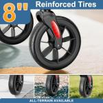 HOMLAND Rollator Walker for Seniors with Seat, Foldable Lightweight Aluminum Rolling Walker with 8" All-Terrain Wheels, Adjustable Height, Storage Bag & Hand Brakes, Ergonomic Indoor Outdoor Aid