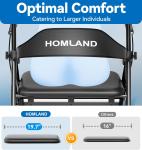 Heavy Duty Rollator Walker 500lb Bariatric Foldable Seat All Terrain