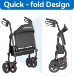 Heavy Duty Rollator Walker 500lb Bariatric Foldable Seat All Terrain
