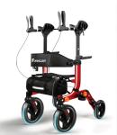 Lightweight Upright Rollator Walker All-Terrain Foldable with seat and Adjustable Height backrest, 300 lbs Capacity, 10" Front & 8" Rear Wheels for Seniors, Adults, bariatric, Includes Cane Holders