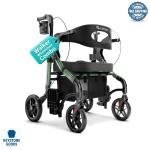 2-in-1 Walker & Wheelchair Combo with All-Terrain Wheels - Lightweight, Heavy...