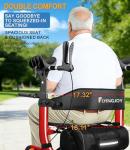 Lightweight Upright Rollator Walker All-Terrain Foldable with seat and Adjustable Height backrest, 300 lbs Capacity, 10" Front & 8" Rear Wheels for Seniors, Adults, bariatric, Includes Cane Holders