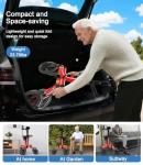 Lightweight Upright Rollator Walker All-Terrain Foldable with seat and Adjustable Height backrest, 300 lbs Capacity, 10" Front & 8" Rear Wheels for Seniors, Adults, bariatric, Includes Cane Holders