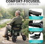 2-in-1 Walker & Wheelchair Combo with All-Terrain Wheels - Lightweight, Heavy...