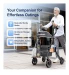 BLESSREACH Heavy Duty Upright Rollator Walker for Seniors, 450lbs , 6 Height ADJ