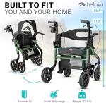 2-in-1 Walker & Wheelchair Combo with All-Terrain Wheels - Lightweight, Heavy...