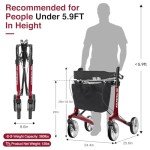 Lightweight Carbon Fiber Rollator Walker for Seniors