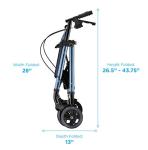 NOVA Star 8 Petite Heavy Duty Bariatric Rollator Walker, Large Padded Seat, 450 lb Capacity, 8” Rugged All-Terrain Wheels, Easy-Grip Locking Hand Brakes, Fold Lock, Height Adjustable, Blue
