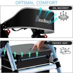 HAUSPROFI Foldable Rollator Walkers with Seat for Seniors, 8" Big Wheels, 450 lb Capacity, 18" Big Seat, 6-Position Adjustable Height, Heavy-Duty Aluminum Rolling Walker(Blau, 18 Zoll)