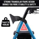 Walkers for Seniors with Seat,450Lbs Rolling Walker, 22" Extra-Wide Heavy-Duty Foldable All-Terrain Rollator Walker with Adjustable Ergonomic Breathable Seat,Brake,Adjustable Height 33"-41.5"(Blue)