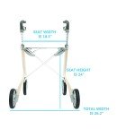Oyster White Carbon Ultralight Rollator with Organizer