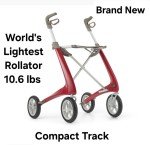 Carbon Ultralight Compact Rollator Walker - Red