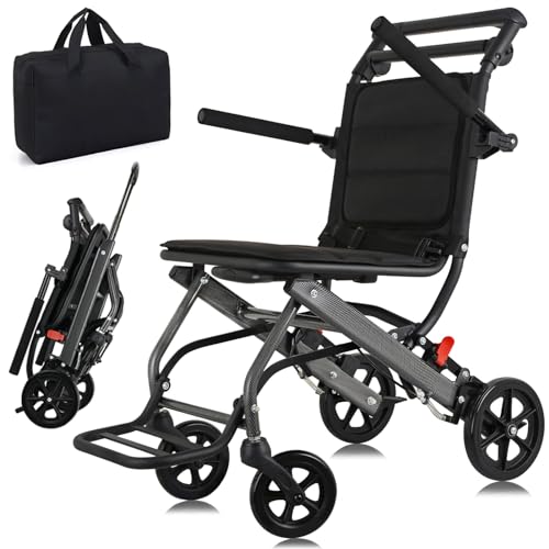 WISGING Carbon Ultralight Rollator with Hand Brake - Elderly Travel