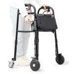 Sinceborn WR-1 Standard Walker for Seniors Foldable Walker with 4 Wheels Lightweight Resistance Wheel System Adjustable for Tall and Short(TBD)