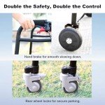 Sinceborn WR-1 Standard Walker for Seniors Foldable Walker with 4 Wheels Lightweight Resistance Wheel System Adjustable for Tall and Short(TBD)