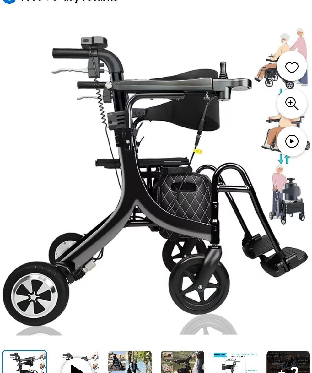 Sinceborn 3-in-1 Ultralight Rollator and Wheelchair