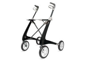 byACRE Carbon Ultralight Rollator Walker with Organizer Bag,Regular Track, Black