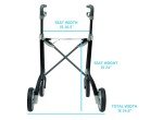 byACRE Carbon Ultralight Rollator Walker with Organizer Bag,Regular Track, Black
