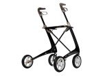 byACRE Carbon Ultralight Rollator Walker with Organizer Bag,Regular Track, Black