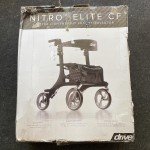 Drive Medical RTL10266CF Nitro Elite CF Foldable Rollator Walker w/ Seat, Black
