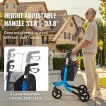 Aluminum 3-Wheel Rollator Walker for Seniors
